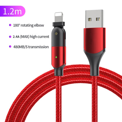 FXCL-WY09 2.4A USB to 8 Pin 180 Degree Rotating Elbow Charging Cable, Length:1.2m(Red) by buy2fix