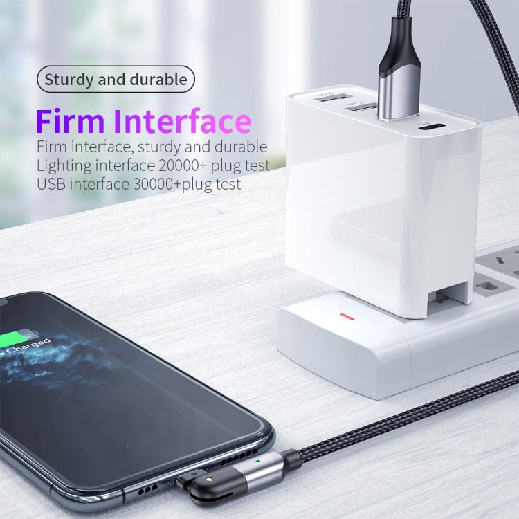FXCL-WYA0G 2.4A USB to 8 Pin 180 Degree Rotating Elbow Charging Cable, Length:2m(Grey) by buy2fix