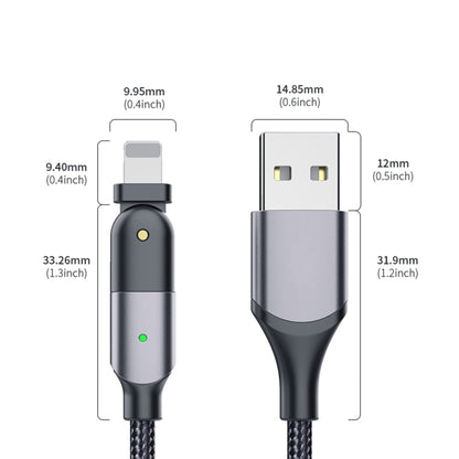 FXCL-WYA0G 2.4A USB to 8 Pin 180 Degree Rotating Elbow Charging Cable, Length:2m(Grey) by buy2fix