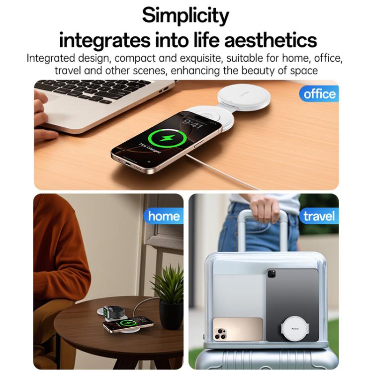 Yesido DS29 5 in 1 Foldable Wireless Charger for Phone / Watch / Earphone(White) - Wireless Charger by Yesido | Online Shopping UK | buy2fix