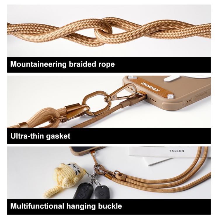MOMAX SR39 Cord Phone Braided Lanyard(Black) - Lanyards & Wrist Straps by MOMAX | Online Shopping UK | buy2fix