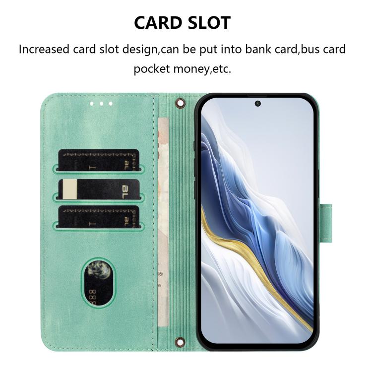 For Google Pixel 10 / 10 Pro / Pixel 9 / 9 Pro Line Splicing Buckle Retro Leather Phone Case(Mint Green) - Google Cases by buy2fix | Online Shopping UK | buy2fix
