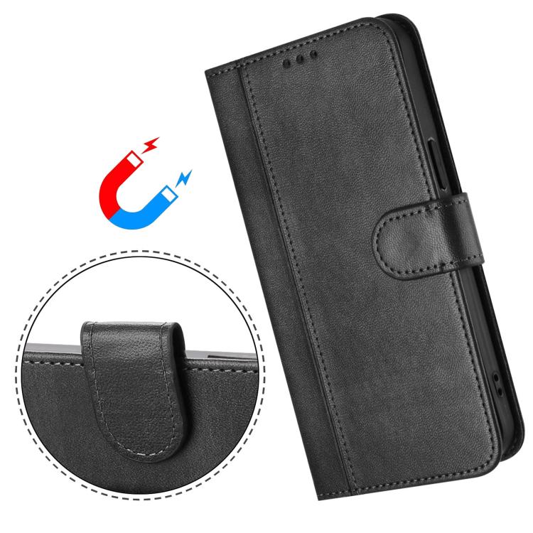 For Google Pixel 9 Pro XL / Pixel 10 Pro XL Line Splicing Buckle Retro Leather Phone Case(Black) - Google Cases by buy2fix | Online Shopping UK | buy2fix
