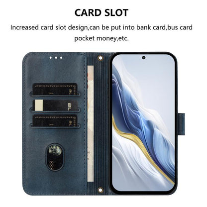 For Google Pixel 9 Pro XL / Pixel 10 Pro XL Line Splicing Buckle Retro Leather Phone Case(Dark Blue) - Google Cases by buy2fix | Online Shopping UK | buy2fix