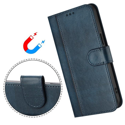 For Google Pixel 9 Pro XL / Pixel 10 Pro XL Line Splicing Buckle Retro Leather Phone Case(Dark Blue) - Google Cases by buy2fix | Online Shopping UK | buy2fix