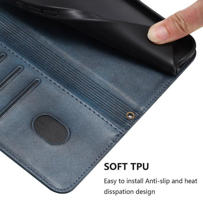 For Google Pixel 9 Pro XL / Pixel 10 Pro XL Line Splicing Buckle Retro Leather Phone Case(Dark Blue) - Google Cases by buy2fix | Online Shopping UK | buy2fix
