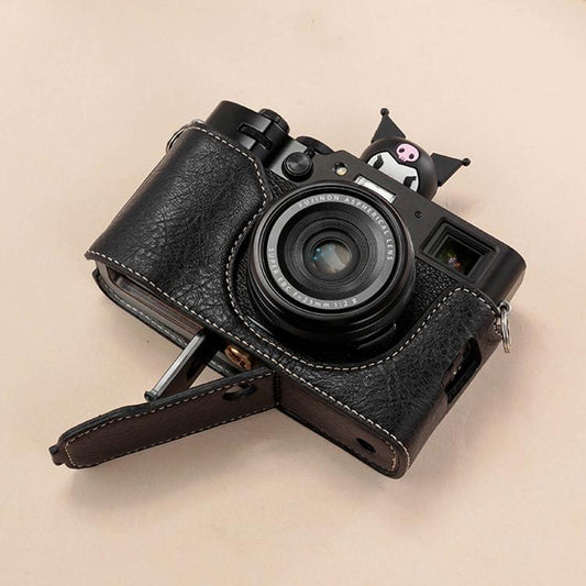 For FUJIFILM X100VI Buffalo Texture PU Leather Camera Half Case Base(Black) - Half Case by buy2fix | Online Shopping UK | buy2fix