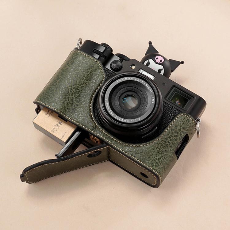 For FUJIFILM X100VI Buffalo Texture PU Leather Camera Half Case Base(Green) - Half Case by buy2fix | Online Shopping UK | buy2fix