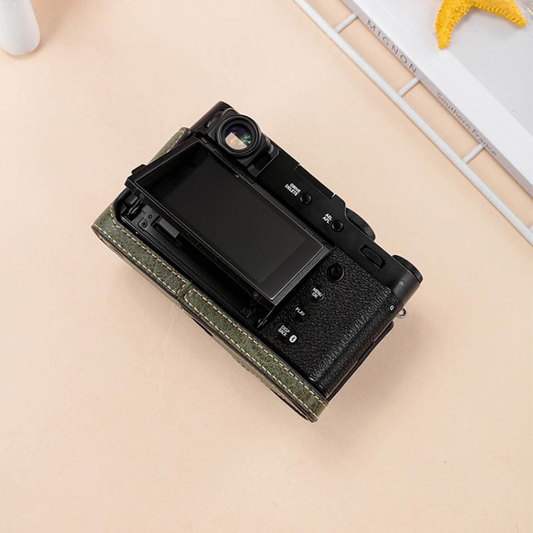 For FUJIFILM X100VI Buffalo Texture PU Leather Camera Half Case Base(Green) - Half Case by buy2fix | Online Shopping UK | buy2fix