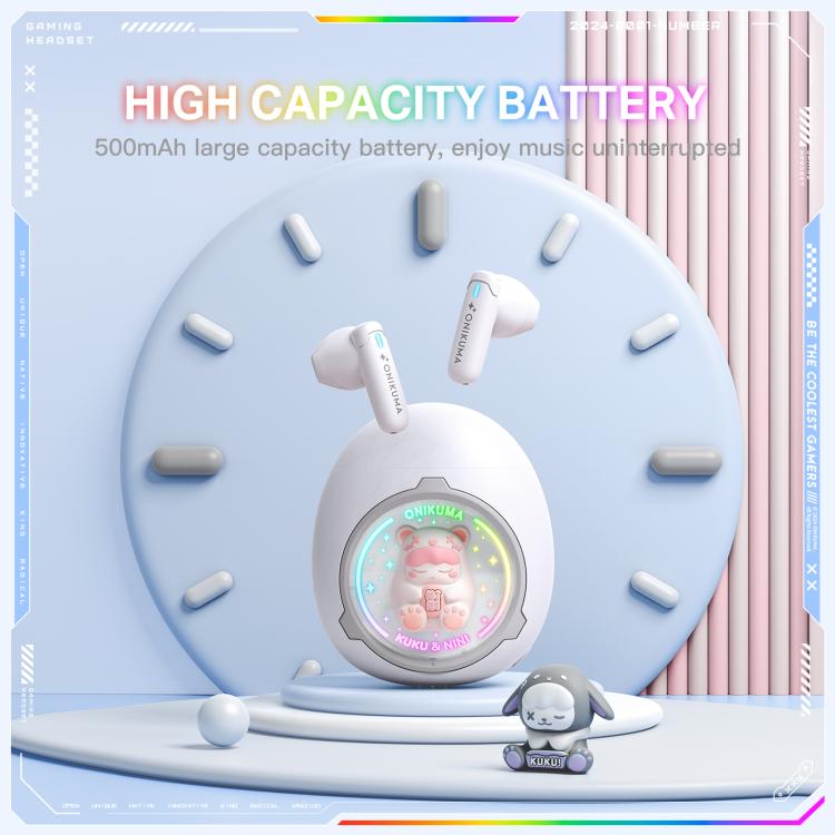 ONIKUMA T302 RGB Cute Unique Doll BT 5.4 Wireless Earphones(White) - Bluetooth Earphone by ONIKUMA | Online Shopping UK | buy2fix