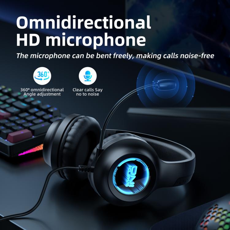 ONIKUMA X36 Abyss Lamp Effect 40mm Custom Drive Unit Game Headphones(Black) - Multimedia Headset by ONIKUMA | Online Shopping UK | buy2fix