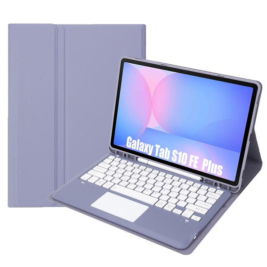 For Samsung Galaxy Tab S10 FE+ A820B-A Touch Pad Detachable Bluetooth Keyboard Leather Tablet Case(Purple)