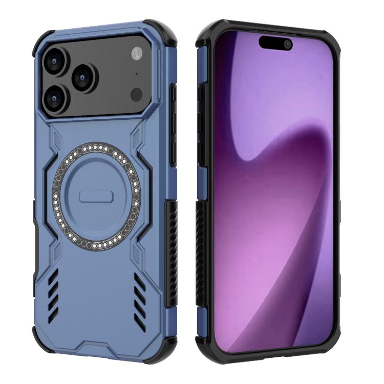 For iPhone 17 Pro Max Butterfly Armor MagSafe Magnetic Ring Shockproof Phone Case(Blue) - iPhone 17 Pro Max Cases by buy2fix | Online Shopping UK | buy2fix