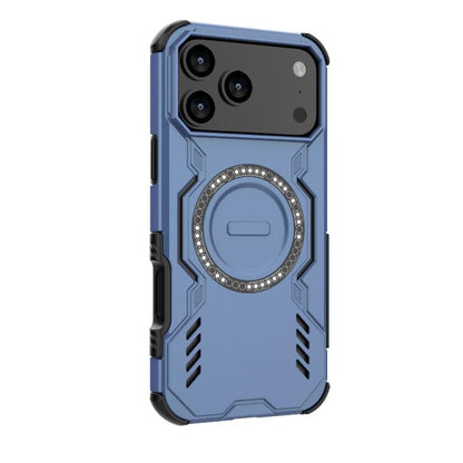 For iPhone 17 Pro Max Butterfly Armor MagSafe Magnetic Ring Shockproof Phone Case(Blue) - iPhone 17 Pro Max Cases by buy2fix | Online Shopping UK | buy2fix
