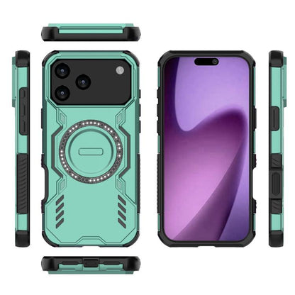 For iPhone 17 Pro Max Butterfly Armor MagSafe Magnetic Ring Shockproof Phone Case(Light Green) - iPhone 17 Pro Max Cases by buy2fix | Online Shopping UK | buy2fix