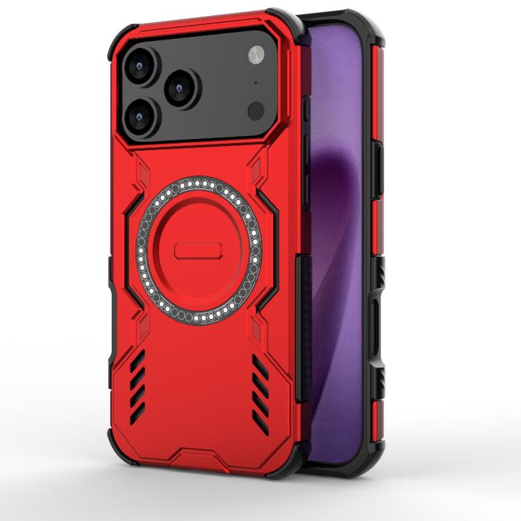 For iPhone 17 Pro Max Butterfly Armor MagSafe Magnetic Ring Shockproof Phone Case(Red) - iPhone 17 Pro Max Cases by buy2fix | Online Shopping UK | buy2fix