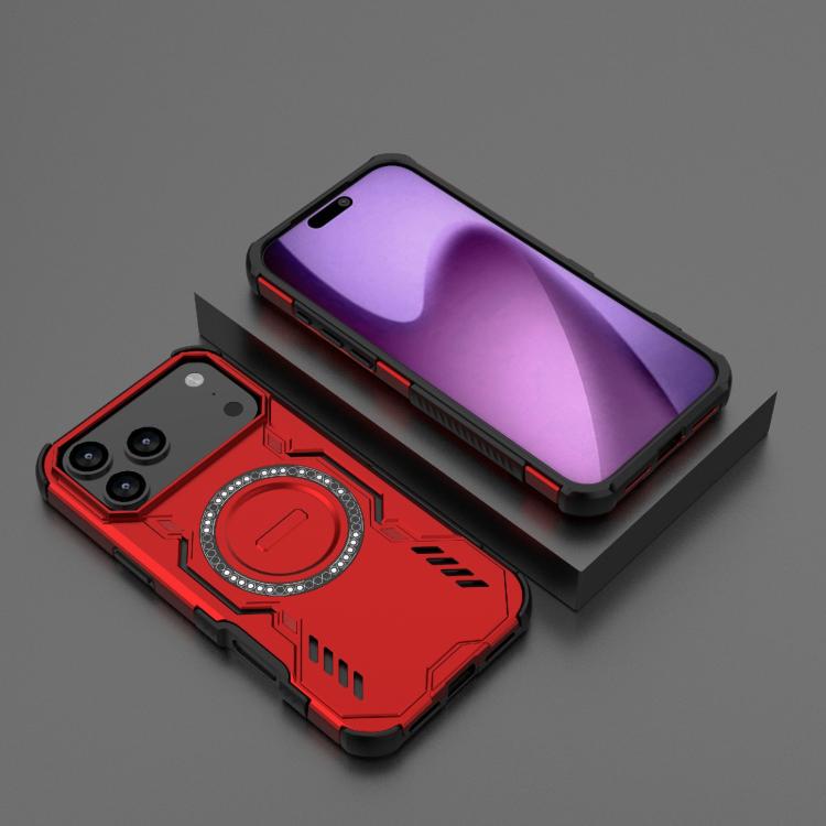For iPhone 17 Pro Max Butterfly Armor MagSafe Magnetic Ring Shockproof Phone Case(Red) - iPhone 17 Pro Max Cases by buy2fix | Online Shopping UK | buy2fix