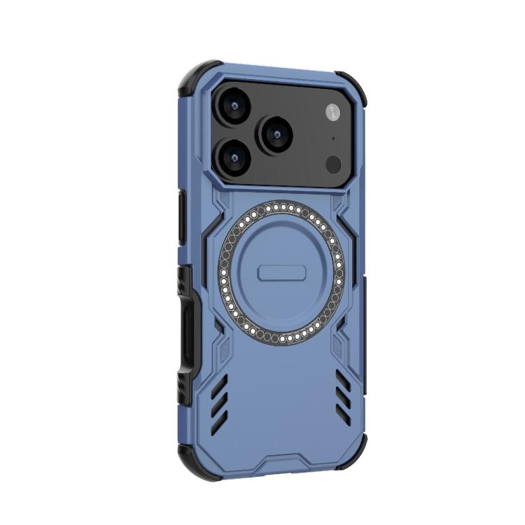 For iPhone 17 Pro Butterfly Armor MagSafe Magnetic Ring Shockproof Phone Case(Blue) - iPhone 17 Pro Cases by buy2fix | Online Shopping UK | buy2fix