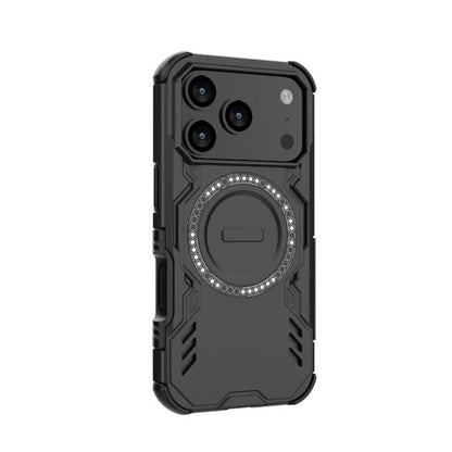 For iPhone 17 Pro Butterfly Armor MagSafe Magnetic Ring Shockproof Phone Case(Black) - iPhone 17 Pro Cases by buy2fix | Online Shopping UK | buy2fix