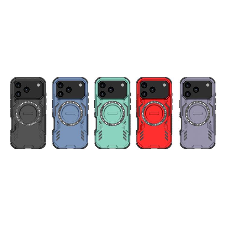 For iPhone 17 Pro Butterfly Armor MagSafe Magnetic Ring Shockproof Phone Case(Red) - iPhone 17 Pro Cases by buy2fix | Online Shopping UK | buy2fix