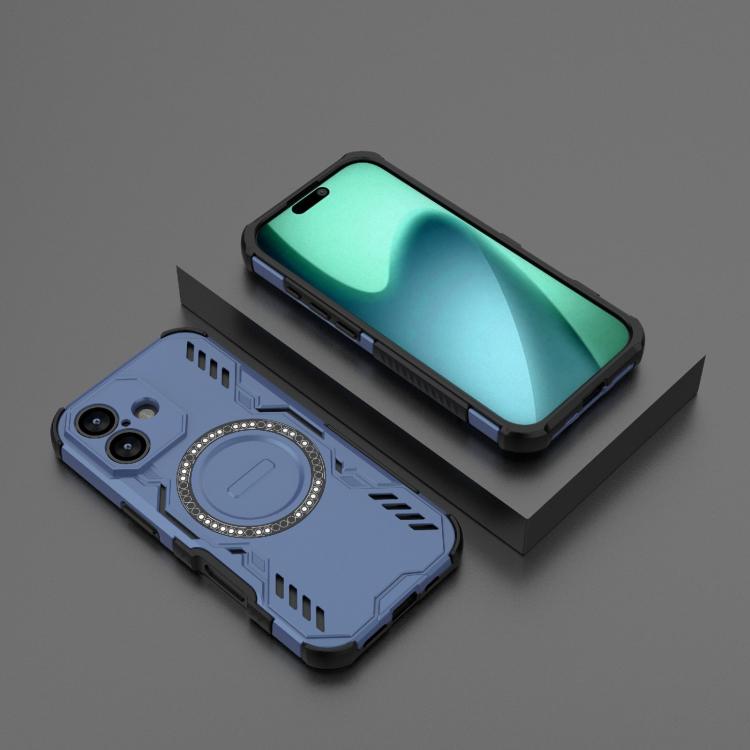 For iPhone 17 Butterfly Armor MagSafe Magnetic Ring Shockproof Phone Case(Blue) - iPhone 17 Cases by buy2fix | Online Shopping UK | buy2fix