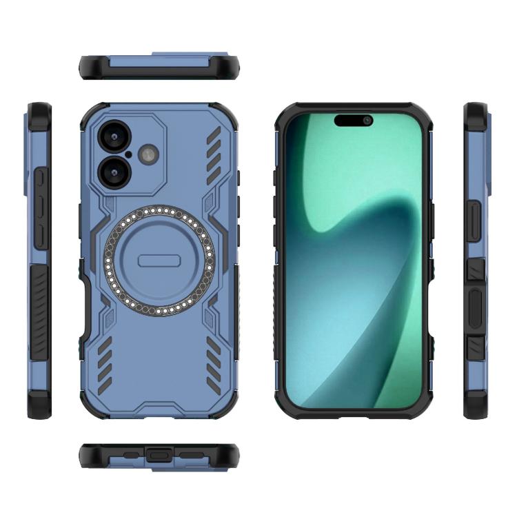 For iPhone 17 Butterfly Armor MagSafe Magnetic Ring Shockproof Phone Case(Blue) - iPhone 17 Cases by buy2fix | Online Shopping UK | buy2fix