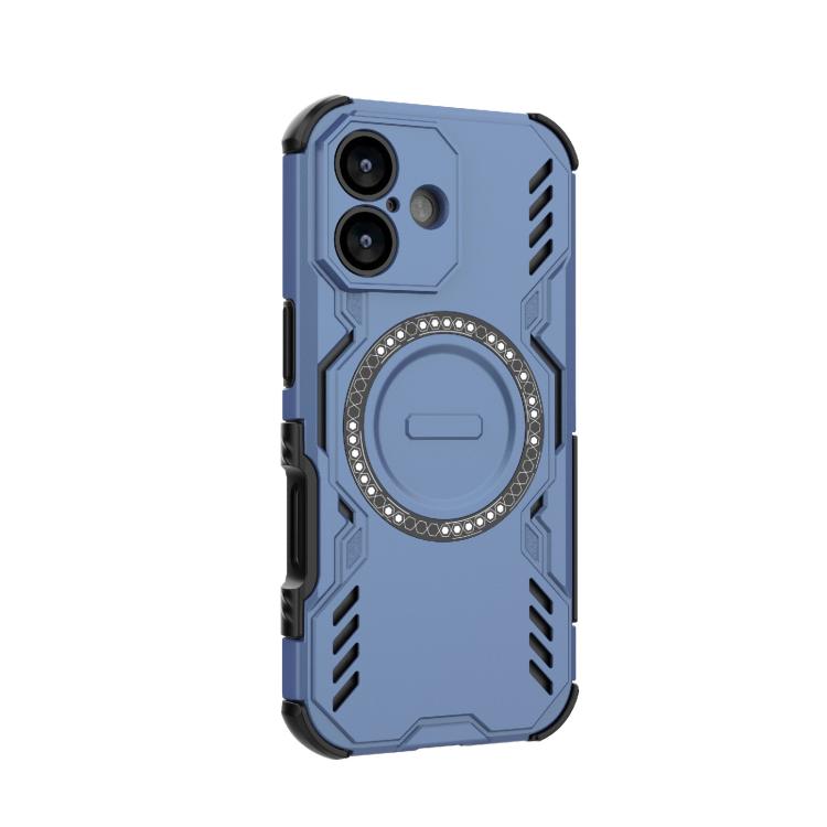 For iPhone 17 Butterfly Armor MagSafe Magnetic Ring Shockproof Phone Case(Blue) - iPhone 17 Cases by buy2fix | Online Shopping UK | buy2fix