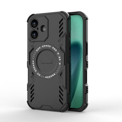 For iPhone 17 Butterfly Armor MagSafe Magnetic Ring Shockproof Phone Case(Black) - iPhone 17 Cases by buy2fix | Online Shopping UK | buy2fix