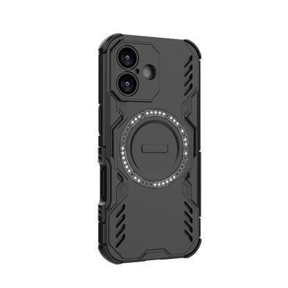 For iPhone 17 Butterfly Armor MagSafe Magnetic Ring Shockproof Phone Case(Black) - iPhone 17 Cases by buy2fix | Online Shopping UK | buy2fix