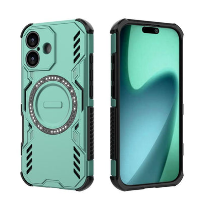 For iPhone 17 Butterfly Armor MagSafe Magnetic Ring Shockproof Phone Case(Light Green) - iPhone 17 Cases by buy2fix | Online Shopping UK | buy2fix