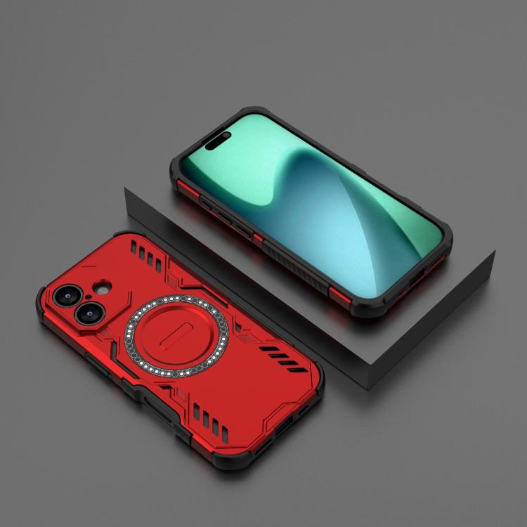 For iPhone 17 Butterfly Armor MagSafe Magnetic Ring Shockproof Phone Case(Red) - iPhone 17 Cases by buy2fix | Online Shopping UK | buy2fix