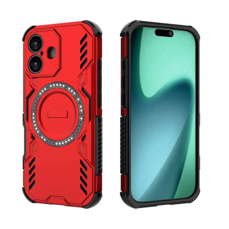 For iPhone 17 Butterfly Armor MagSafe Magnetic Ring Shockproof Phone Case(Red) - iPhone 17 Cases by buy2fix | Online Shopping UK | buy2fix