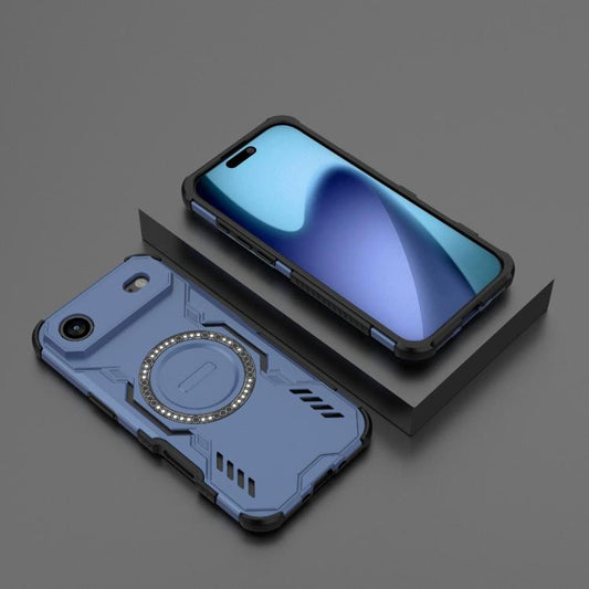 For iPhone Air Butterfly Armor MagSafe Magnetic Ring Shockproof Phone Case(Blue) - iPhone Air Cases by buy2fix | Online Shopping UK | buy2fix