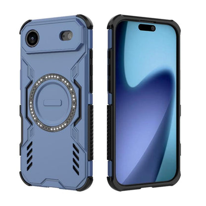 For iPhone Air Butterfly Armor MagSafe Magnetic Ring Shockproof Phone Case(Blue) - iPhone Air Cases by buy2fix | Online Shopping UK | buy2fix