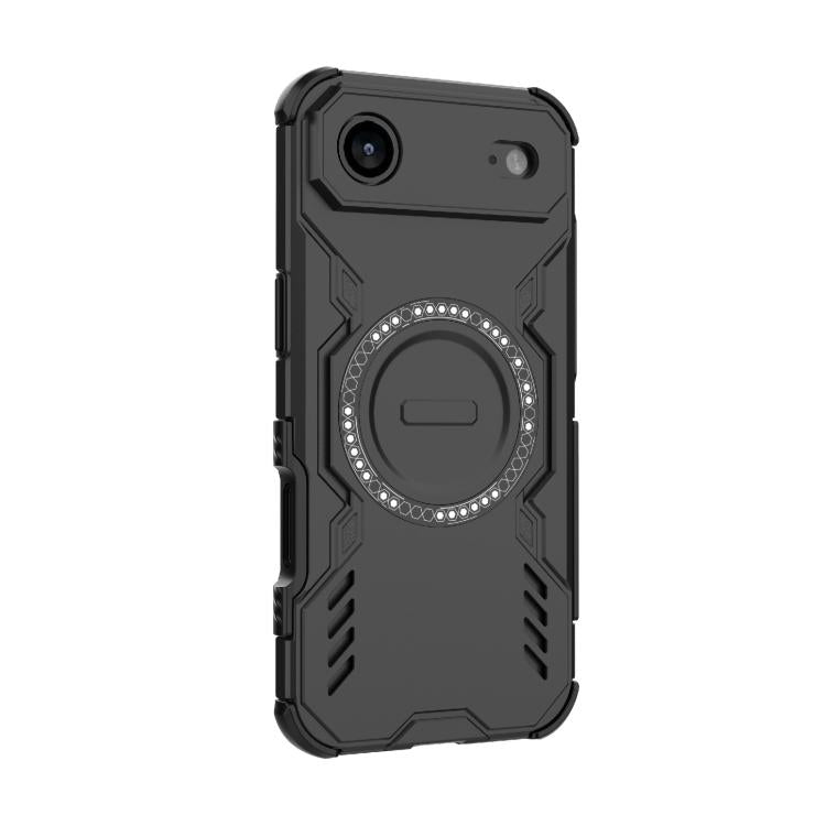 For iPhone Air Butterfly Armor MagSafe Magnetic Ring Shockproof Phone Case(Black) - iPhone Air Cases by buy2fix | Online Shopping UK | buy2fix