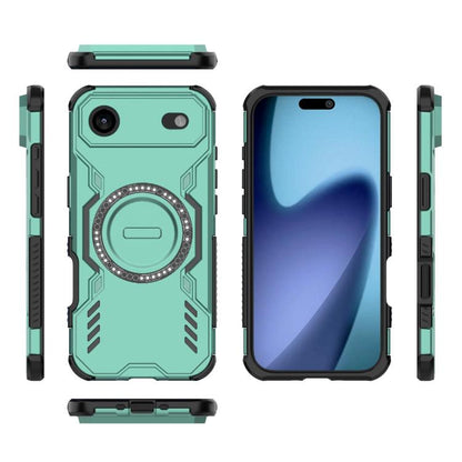 For iPhone Air Butterfly Armor MagSafe Magnetic Ring Shockproof Phone Case(Light Green) - iPhone Air Cases by buy2fix | Online Shopping UK | buy2fix