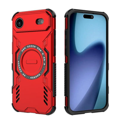 For iPhone Air Butterfly Armor MagSafe Magnetic Ring Shockproof Phone Case(Red) - iPhone Air Cases by buy2fix | Online Shopping UK | buy2fix