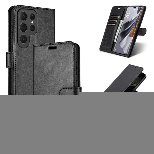 For Samsung Galaxy S24 Ultra 5G AZNS Sheepskin Texture Flip Leather Phone Case(Black)