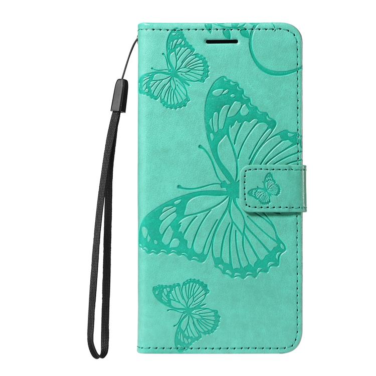 For Google Pixel 10 Pro XL Global 3D Butterfly Embossed Pattern Flip Leather Phone Case(Green) - Google Cases by buy2fix | Online Shopping UK | buy2fix