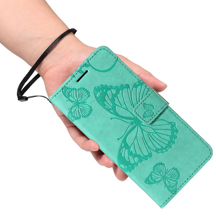 For Google Pixel 10 Pro XL Global 3D Butterfly Embossed Pattern Flip Leather Phone Case(Green) - Google Cases by buy2fix | Online Shopping UK | buy2fix