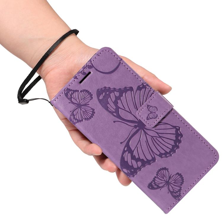 For Google Pixel 10 Pro XL Global 3D Butterfly Embossed Pattern Flip Leather Phone Case(Purple) - Google Cases by buy2fix | Online Shopping UK | buy2fix