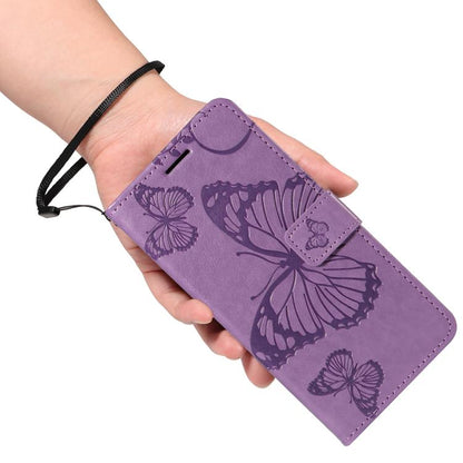 For Google Pixel 10 Pro XL Global 3D Butterfly Embossed Pattern Flip Leather Phone Case(Purple) - Google Cases by buy2fix | Online Shopping UK | buy2fix
