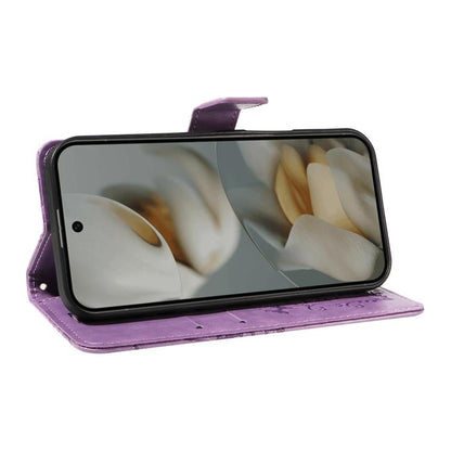 For Google Pixel 10 Pro XL Global 3D Butterfly Embossed Pattern Flip Leather Phone Case(Purple) - Google Cases by buy2fix | Online Shopping UK | buy2fix