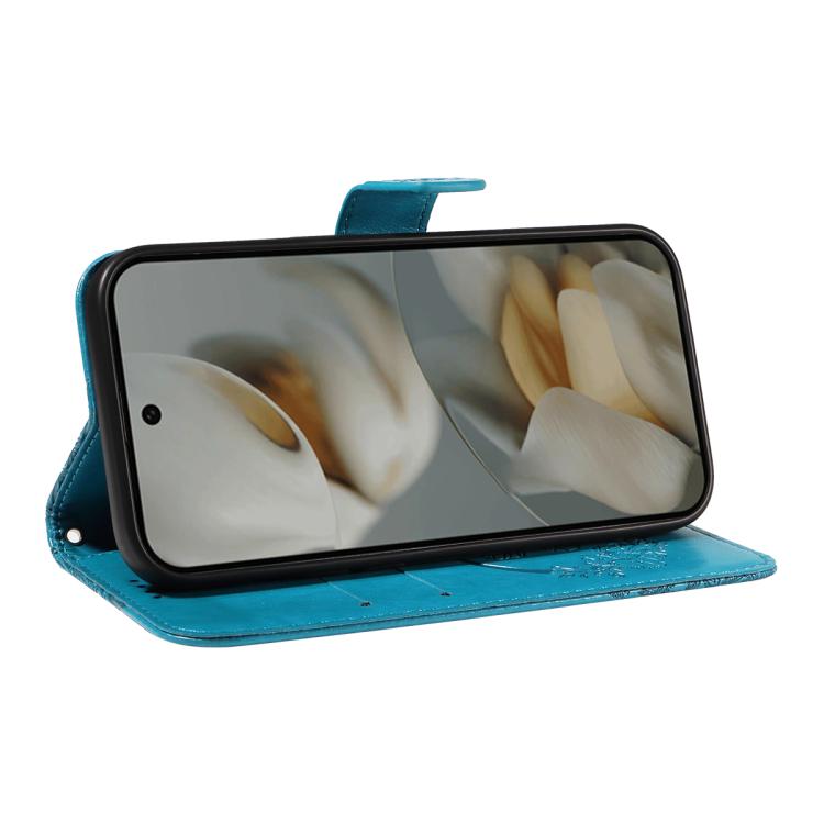 For Google Pixel 10 Pro XL 5G Global Swallowtail Butterfly Embossed Leather Phone Case(Blue) - Google Cases by buy2fix | Online Shopping UK | buy2fix