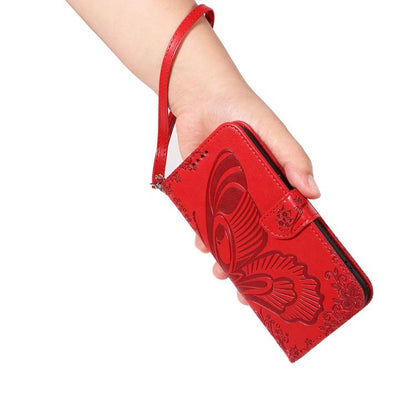 For Google Pixel 10 Pro XL 5G Global Swallowtail Butterfly Embossed Leather Phone Case(Red) - Google Cases by buy2fix | Online Shopping UK | buy2fix