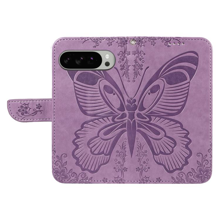For Google Pixel 10 Pro XL 5G Global Swallowtail Butterfly Embossed Leather Phone Case(Purple) - Google Cases by buy2fix | Online Shopping UK | buy2fix