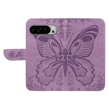 For Google Pixel 10 Pro XL 5G Global Swallowtail Butterfly Embossed Leather Phone Case(Purple) - Google Cases by buy2fix | Online Shopping UK | buy2fix