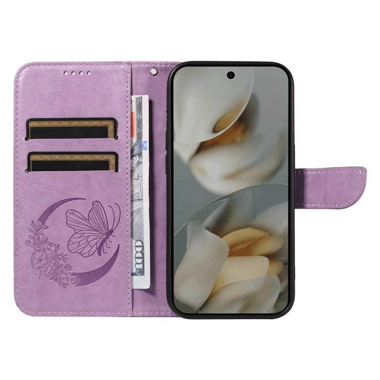 For Google Pixel 10 Pro XL 5G Global Swallowtail Butterfly Embossed Leather Phone Case(Purple) - Google Cases by buy2fix | Online Shopping UK | buy2fix