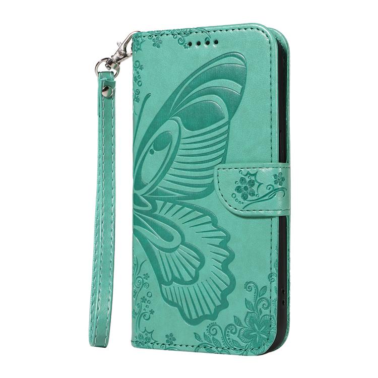 For Google Pixel 10 Pro XL 5G Global Swallowtail Butterfly Embossed Leather Phone Case(Green) - Google Cases by buy2fix | Online Shopping UK | buy2fix