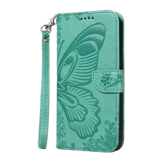 For Google Pixel 10 Pro XL 5G Global Swallowtail Butterfly Embossed Leather Phone Case(Green) - Google Cases by buy2fix | Online Shopping UK | buy2fix
